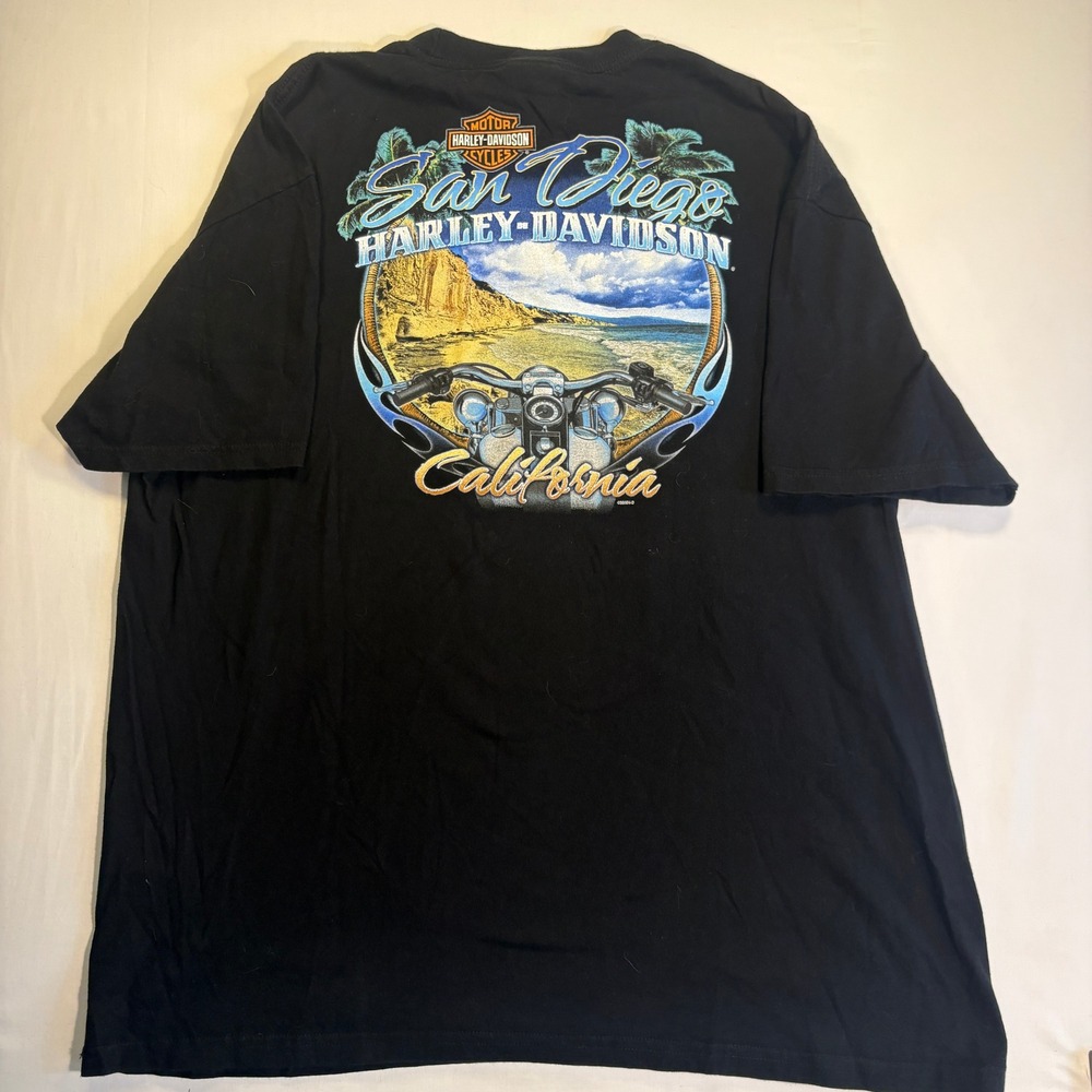 Harley-Davidson San Diego California Graphic T-Shirt Black 2XL 2009 Dealer Tee
